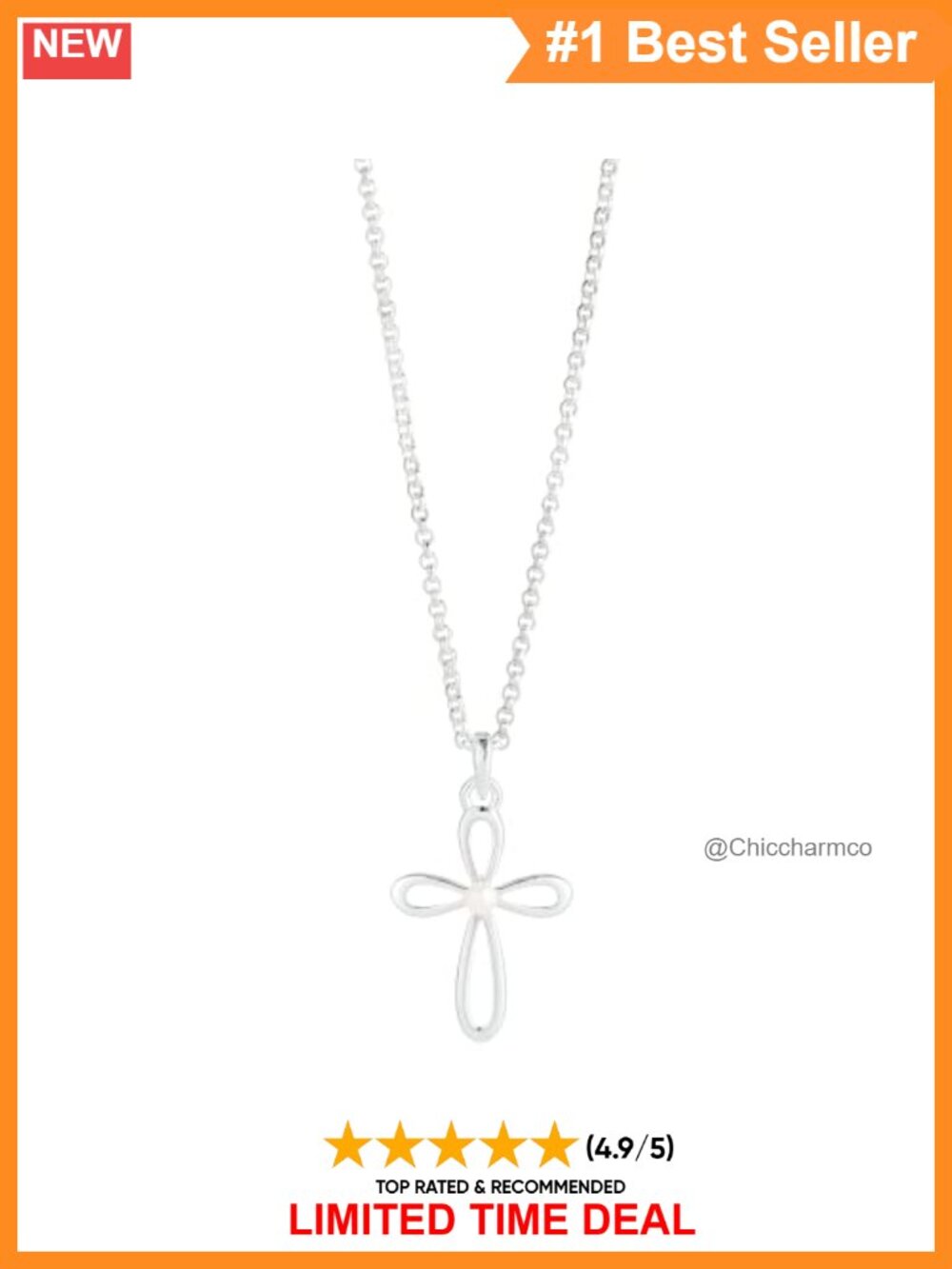 925 Sterling Silver Freshwater Pearl Cross Necklace Girls Adjustable 16"
